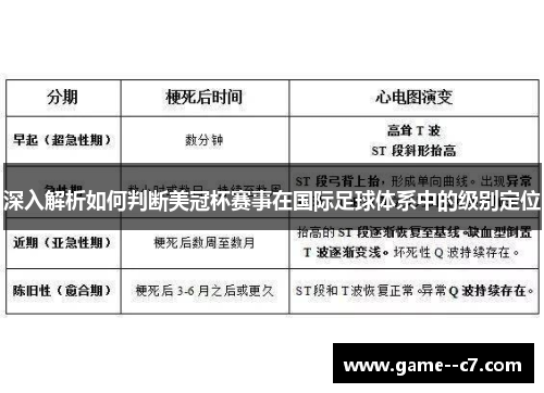 深入解析如何判断美冠杯赛事在国际足球体系中的级别定位